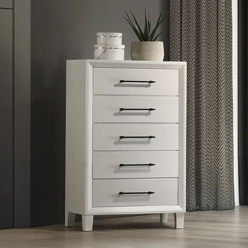 Ballard 5 Drawer Chest-White