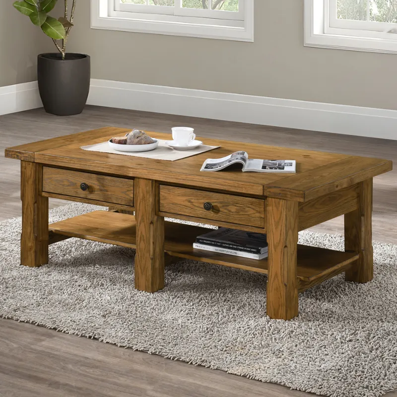 Duncan 2 Drawer Coffee Table-Walnut