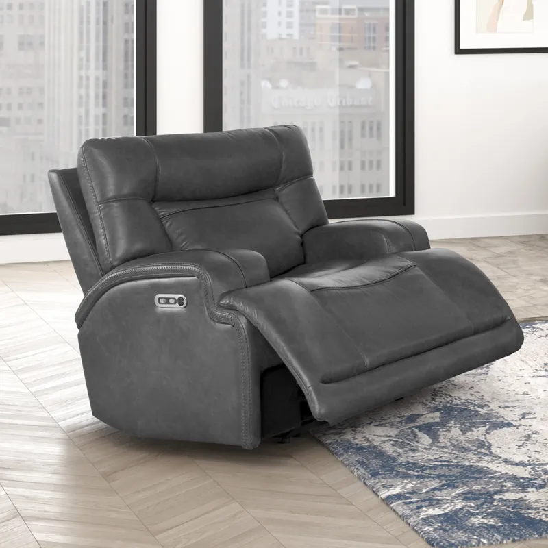 Titan Glider Recliner W/Power Headrest & Footrest-Gray