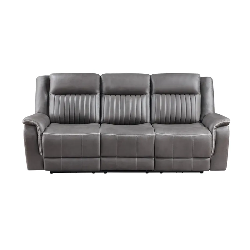 Enzo Sofa W/Dual Recliner Gray