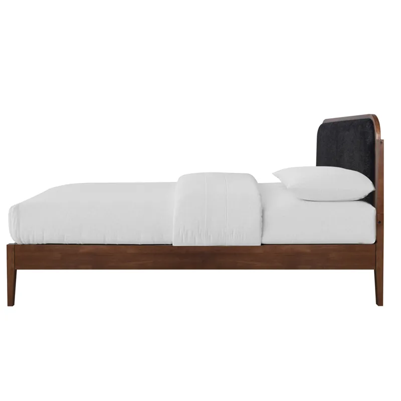Hawthorne Charcoal Upholstered Platform Headboard-W - Queen