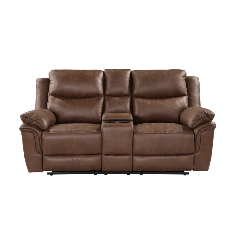 Ryland Console Loveseat W/Power Footrest-Brown