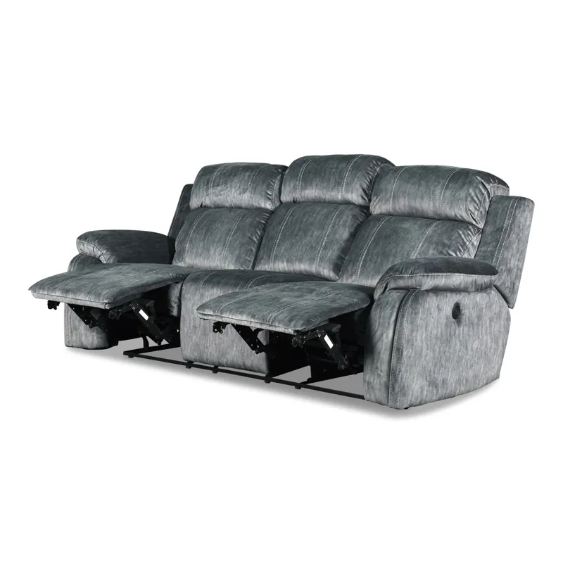 Tango Dual Recliner Sofa W/Power Footrest-Shadow