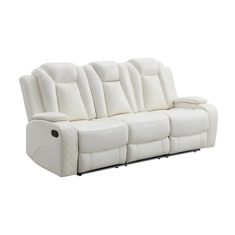 Orion II Sofa W/Dual Recliner-White