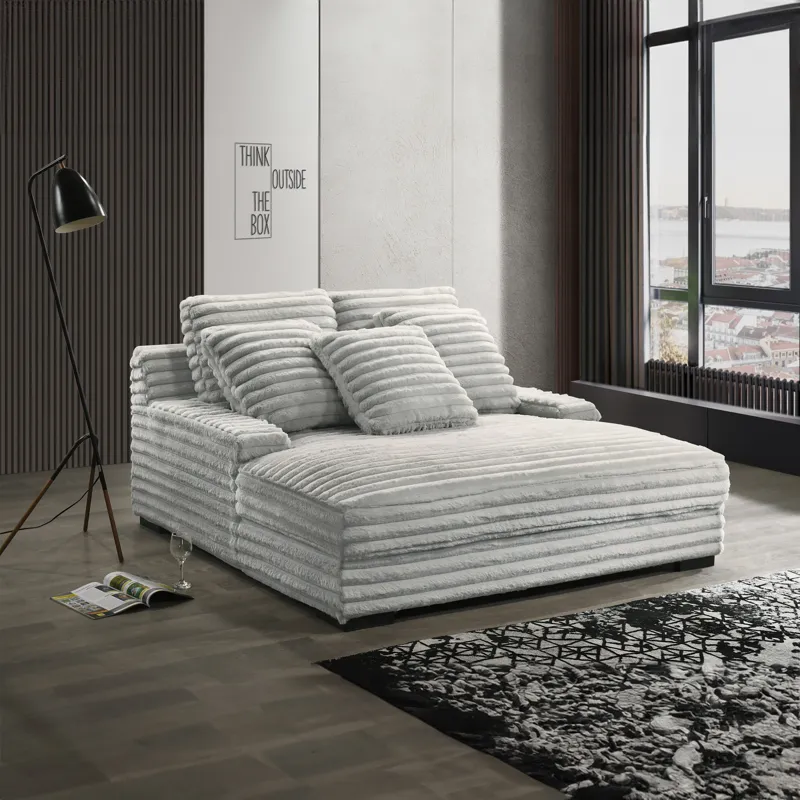 Embrace Dual Chaise Lounge-Gray