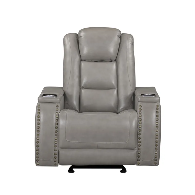 Breckenridge II Glider Recliner W Power Footrest & Headrest-Lt Gray