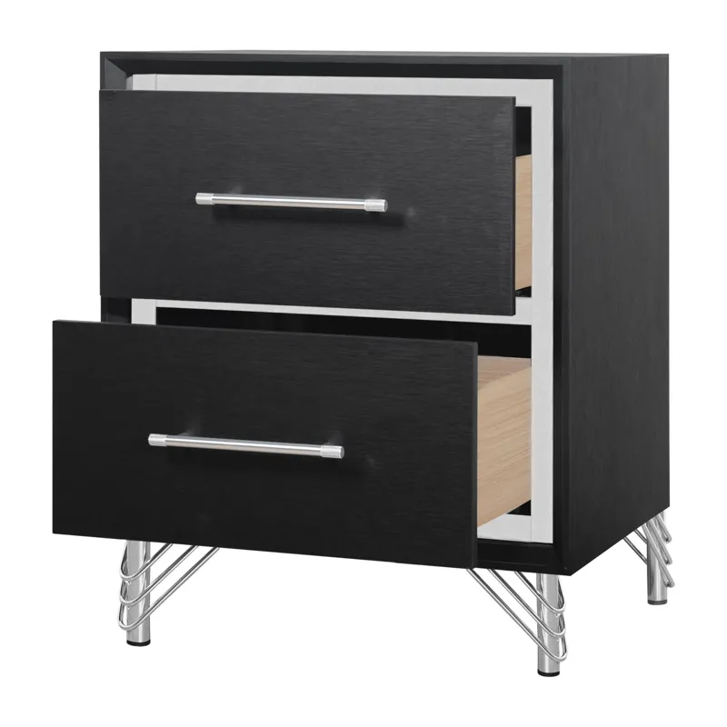 Ava 2 Drawer Nightstand-Ebony