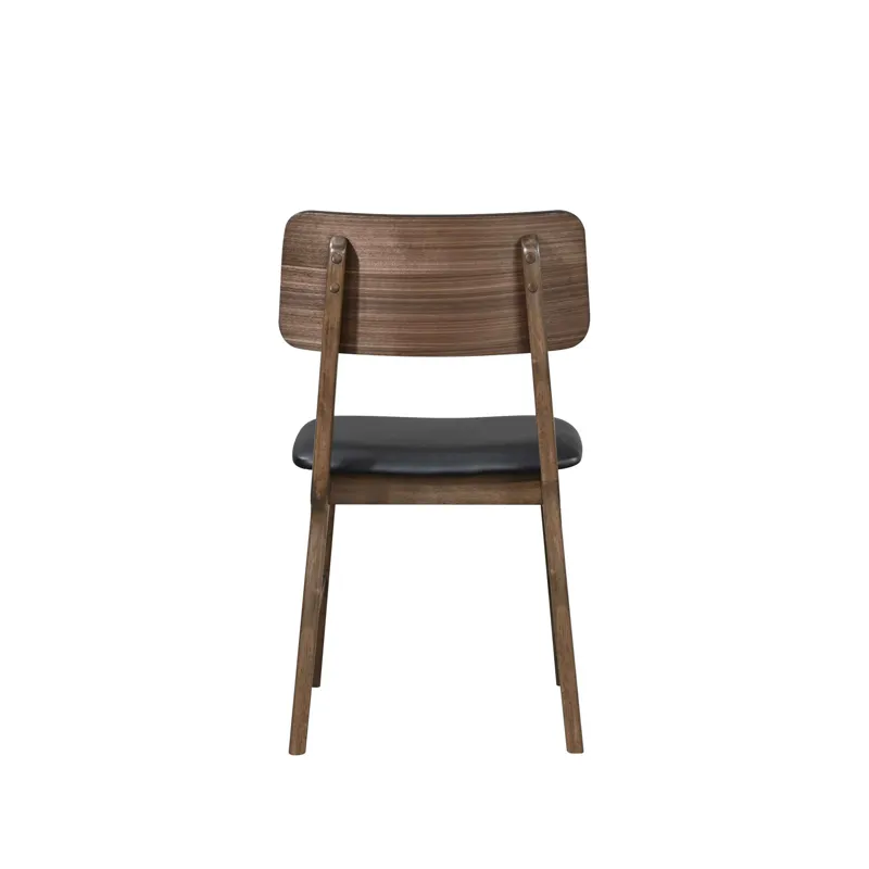 Thea Wood Back Side Chair W/Black Seat(2 Per Carton-Walnut
