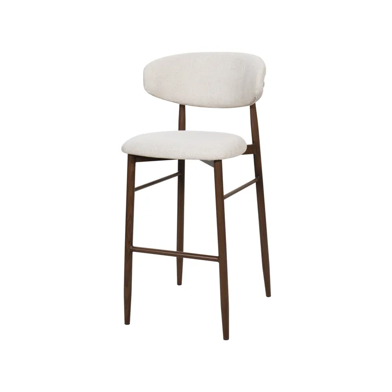 Royce Bar Chair W/Walnut Metal Frame Beige(2 Per Carton)