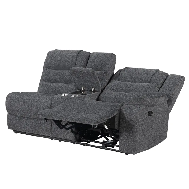 Redondo RAF Console Loveseat W/1 Recliner Power Footrest-Dk Gray