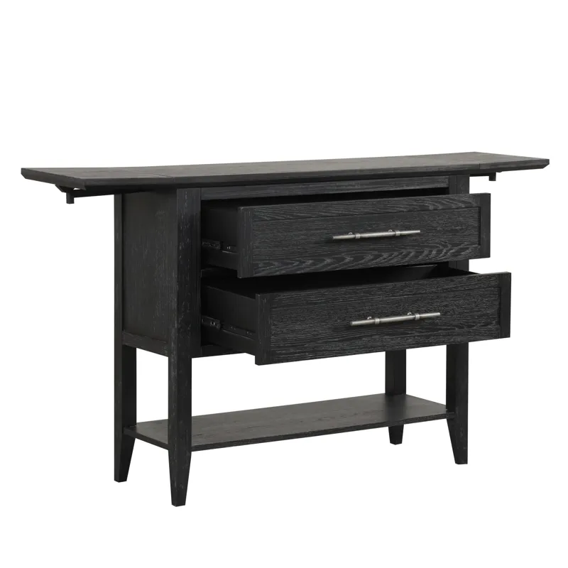 Sable Crest Drop Leaf Server-Black