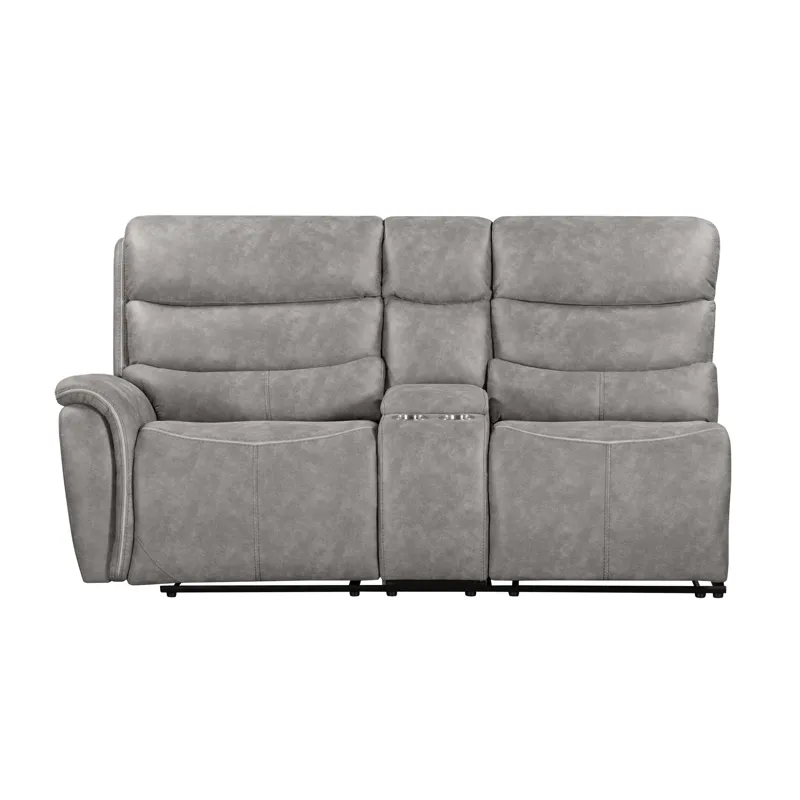 Kamari LAF Console Loveseat W/Dual Recliner-Gray