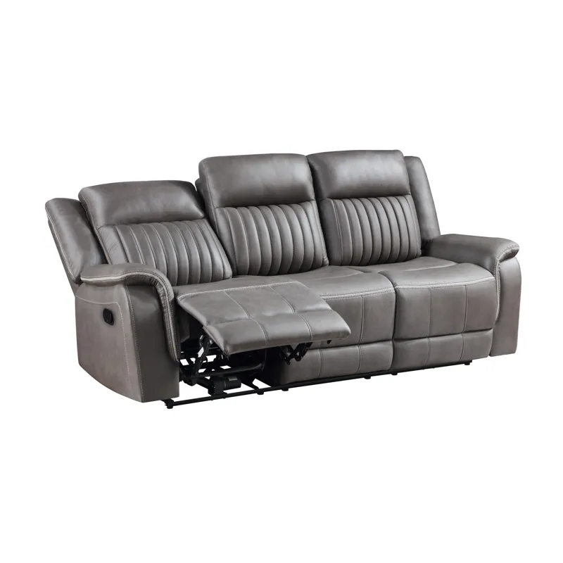Enzo Sofa W/Dual Recliner Gray