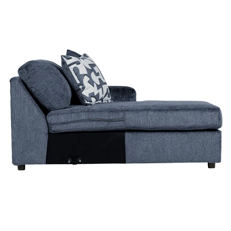 Tristan RAF Chaise W/2 Accent Pillows-Indigo Blue