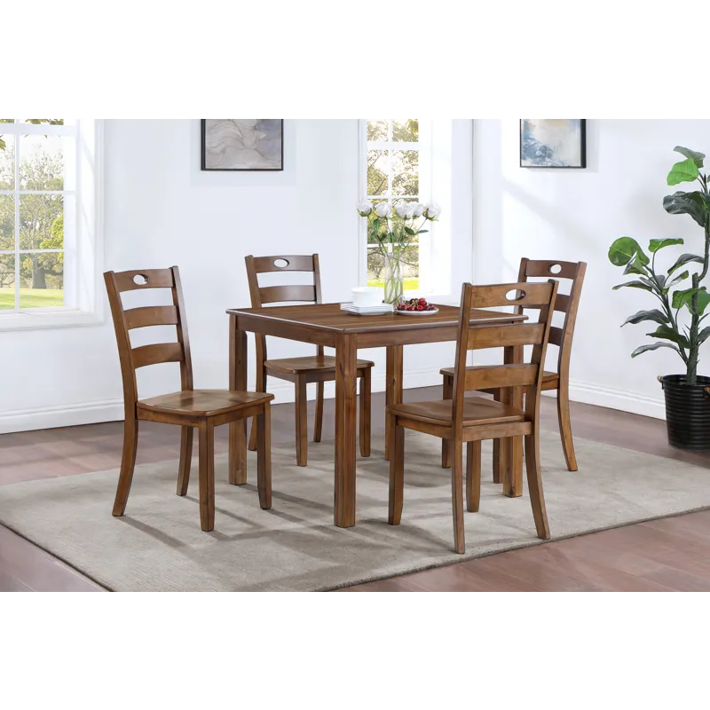 Salem 5 PC Dining Set, Table & 4 Chairs Tobacco