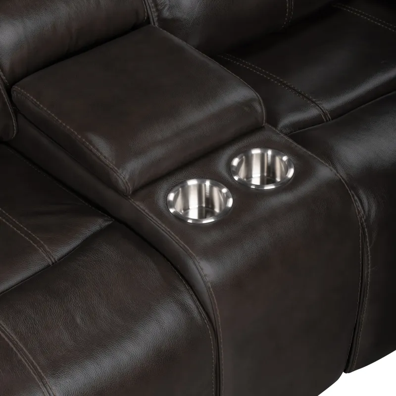 Brookings Console Loveseat W Dual Recliners-Charcoal