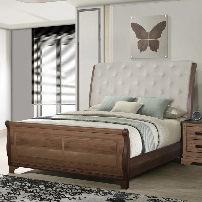 Coventry Hall Headboard, Footboard And Slats-Pecan - King
