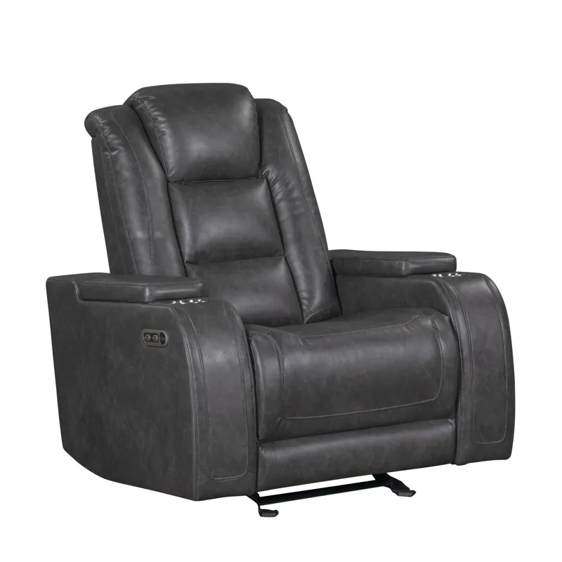 Chester Glider Recliner W/Power Headrest & Footrest-Gray