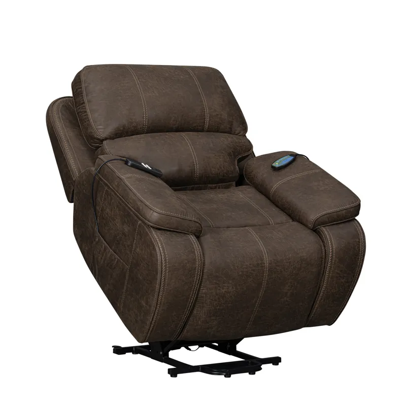 Brookings Power Lift Recliner W Heat & Massage-Brown