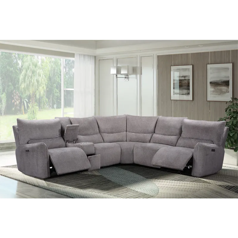 Remsen RAF Loveseat W/One Power Headrest & Footrest-Latte