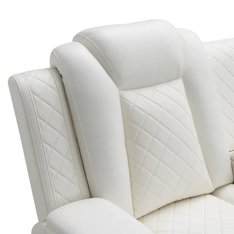 Orion II Console Loveseat W Power Footrest & Headrest-White