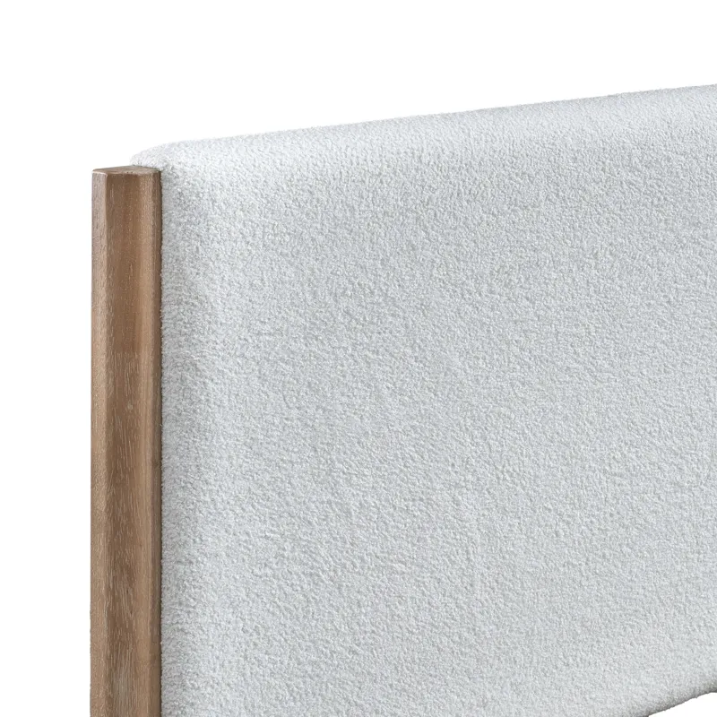 Anika Upholstered Footboard & Roll Out Slat Kit-White - California King