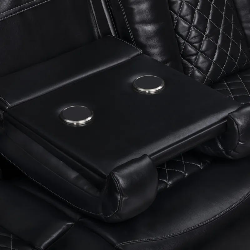 Orion II LAF Sofa W/Dual Recliner-Black