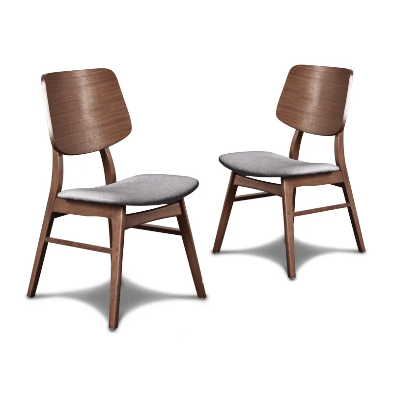 Oscar Chair With Dk Gray Cushion-Walnut
