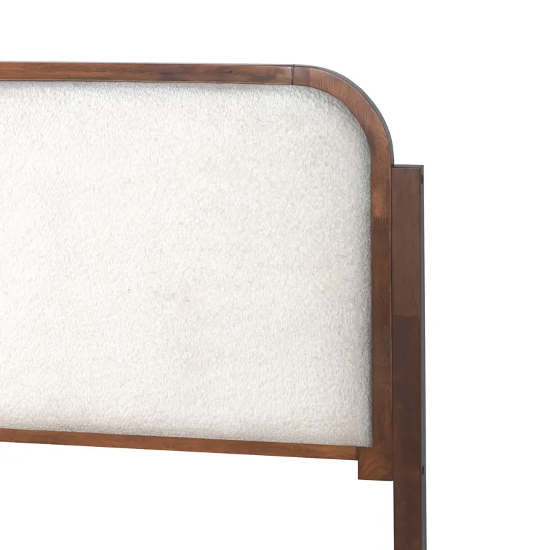 Hawthorne White Upholstered Platform Headboard-Waln - Queen