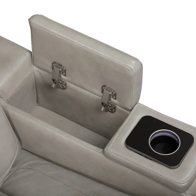 Breckenridge II Console Loveseat W Power Footrest & Headrest-Lt Gray