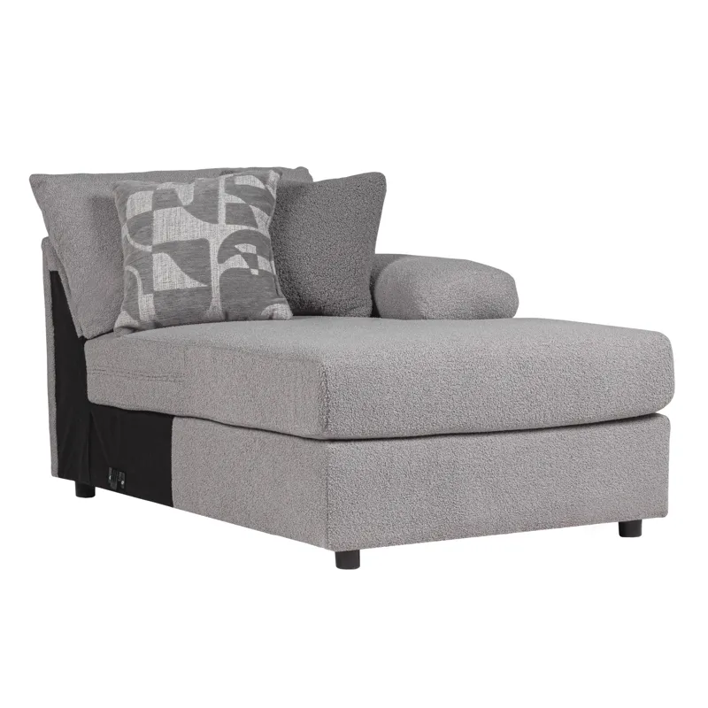 Remi RAF Chaise W/2 Accent Pillows-Light Gray