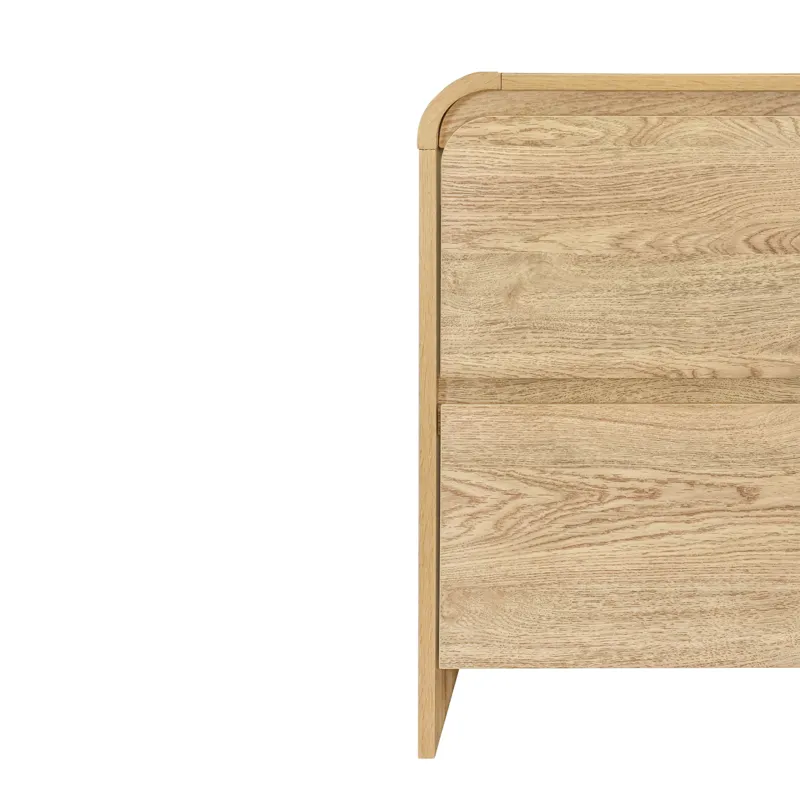 Mara Two Drawer End Table Bedside Table-Natural