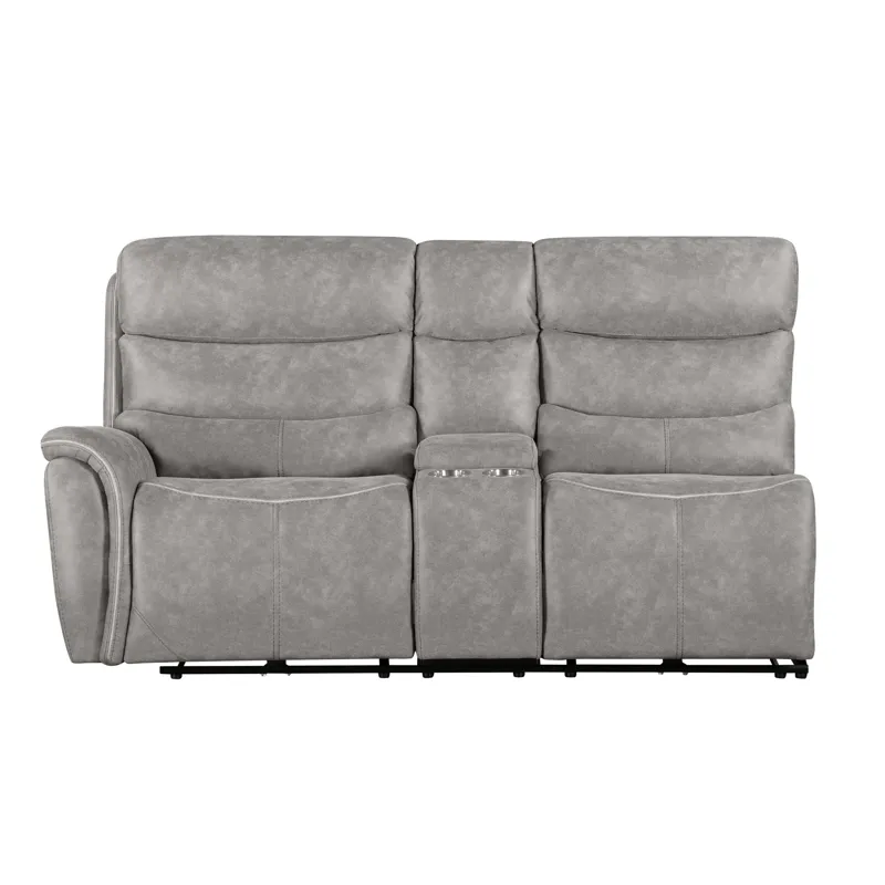 Kamari LAF Console Loveseat W/Dual Power Headrest & Footrest-Gray