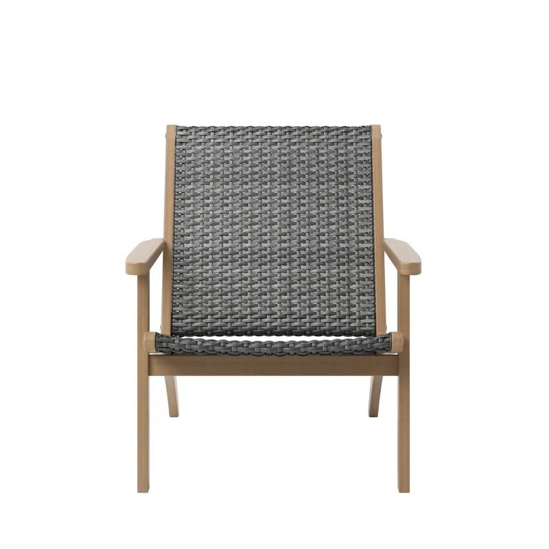 Radius Patio Wood And Gray Wicker Side Chair(2 Per Carton)