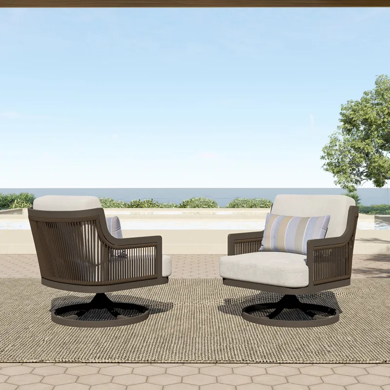 Genova Patio Swivel Club Chair W/Accent Pillow(2 Per Carton)