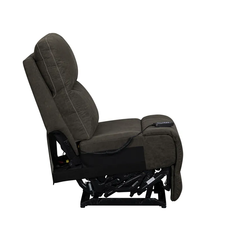 Gaia Armless Recliner W/Power Headrest, Footrest, Massage, Heat-Sable