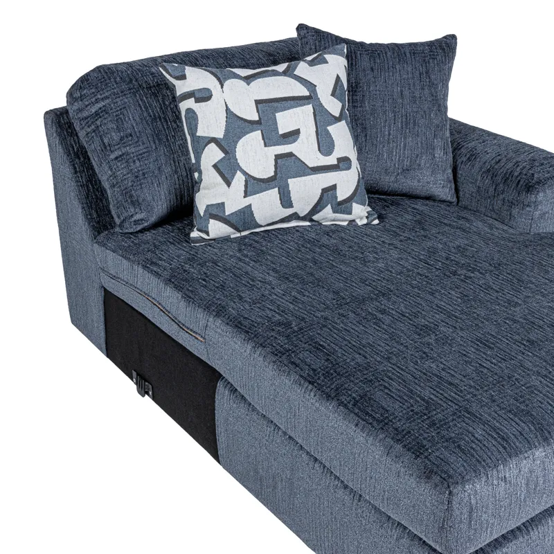 Tristan RAF Chaise W/2 Accent Pillows-Indigo Blue