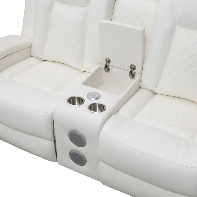 Orion II Console Loveseat W Power Footrest & Headrest-White
