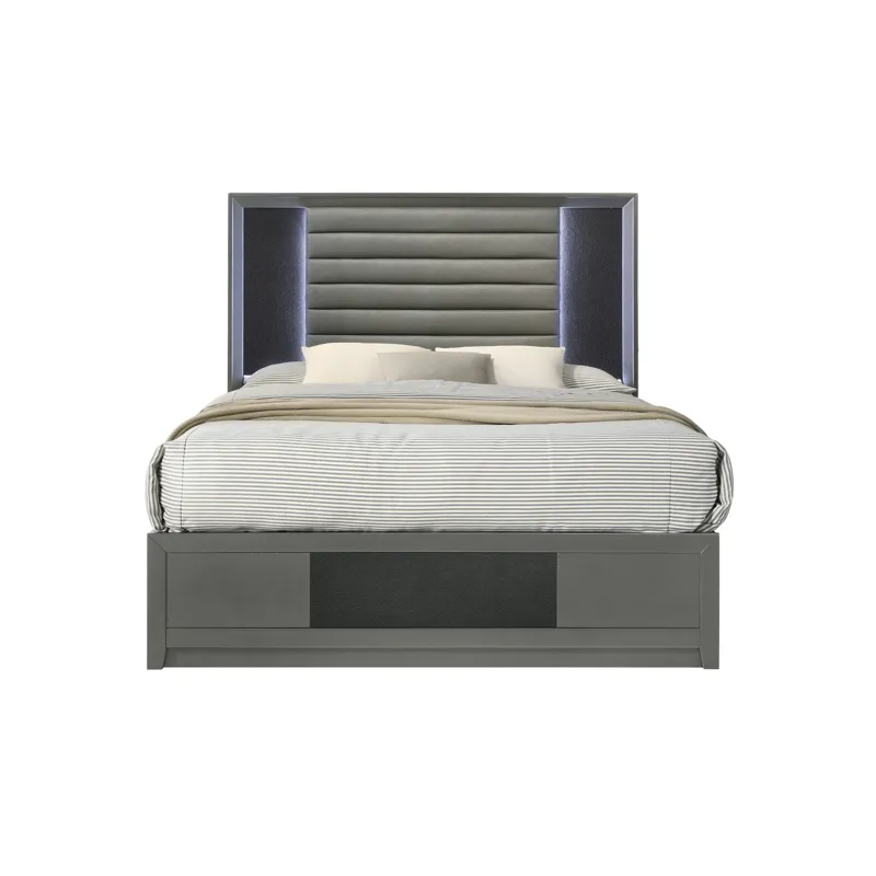Nocturne Platform Siderails & Slats-Slate - Queen