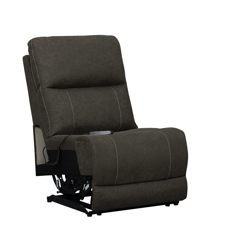 Gaia Armless Recliner W/Power Headrest, Footrest, Massage, Heat-Sable