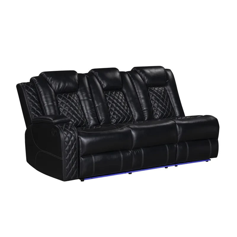 Orion II LAF Sofa W/Dual Recliner-Black