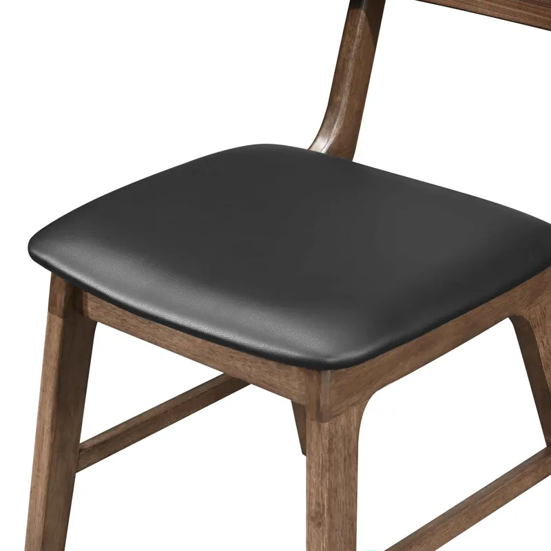 Thea Wood Back Side Chair W/Black Seat(2 Per Carton-Walnut