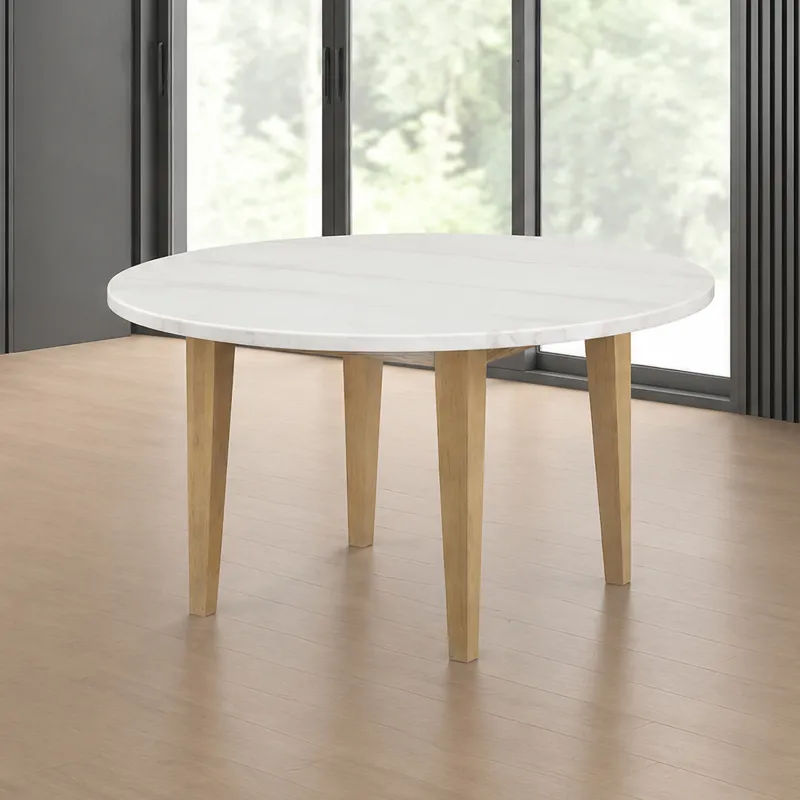 Essence 54" Round Dining Table W/Marble Top-Natural