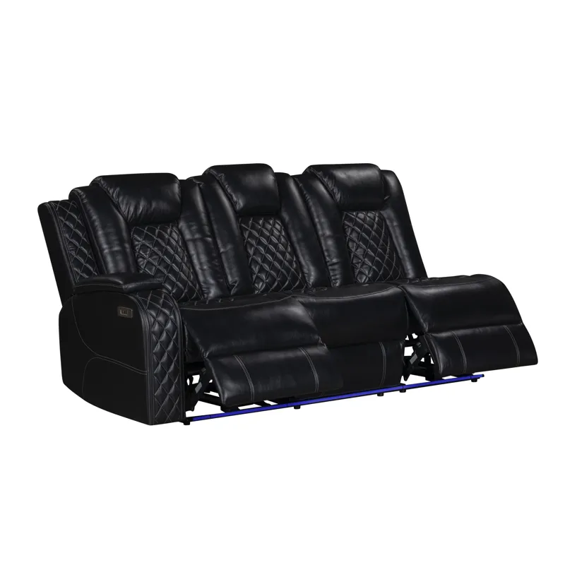 Orion II LAF Sofa W/Power Footrest & Headrest-Black