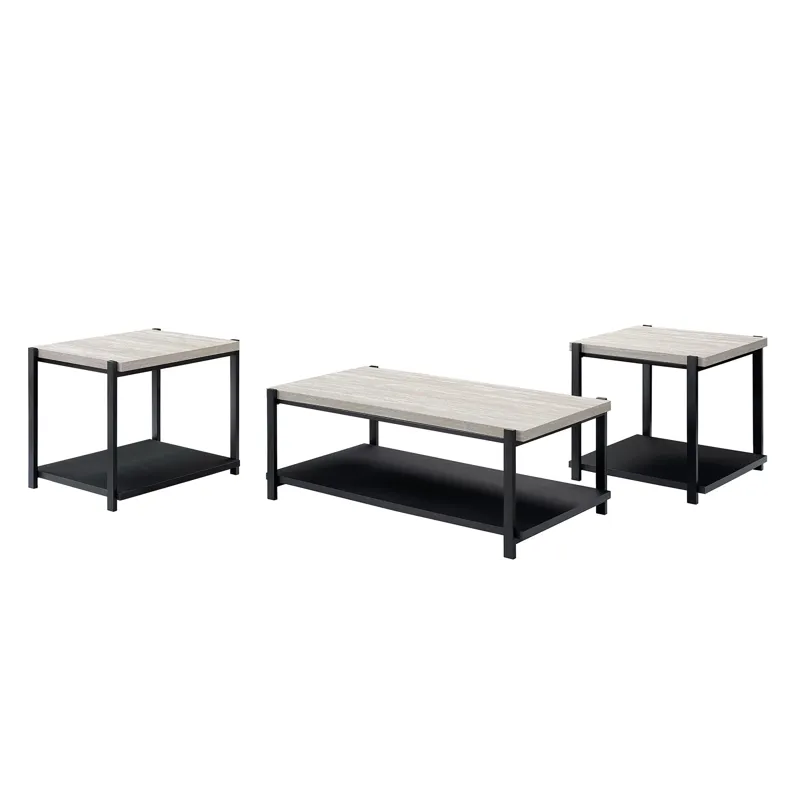 Linea 3 PC Occasional Set 1 Coffee & 2 End Tables-Lt Gray F
