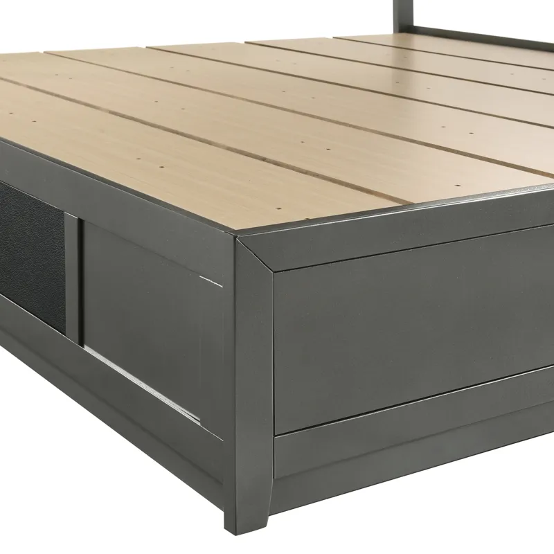 Nocturne Platform Siderails & Slats-Slate - California King