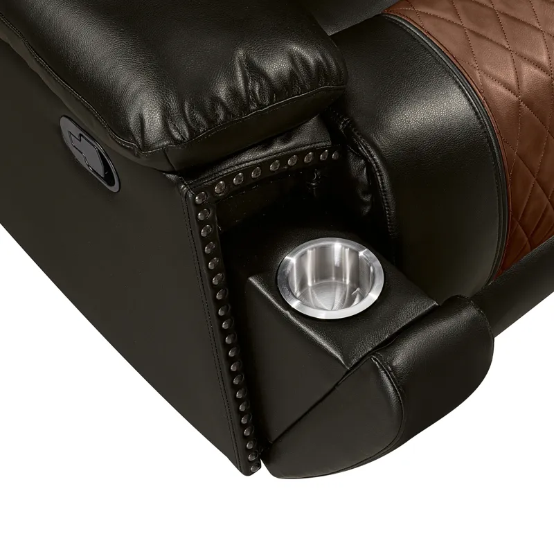 Nikko Sofa W/Dual Recliner-Brown