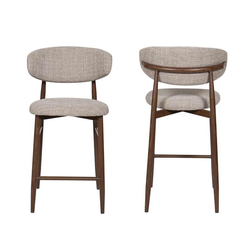 Royce Counter Chair W/Walnut Metal Frame-Toast(2 Per Carton)