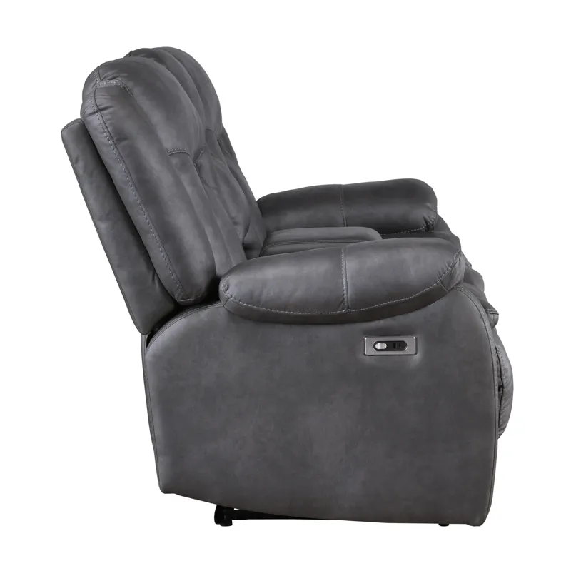 Morello Console Loveseat W/Power Footrest-Gray