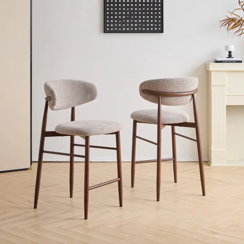 Royce Counter Chair W/Walnut Metal Frame-Toast(2 Per Carton)